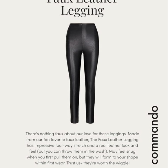 Commando Faux Leather Leggings - NWT - Picture 3 of 7